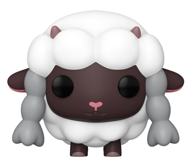 Figurka Funko Pop białej owcy z ciemnobrązową twarzą i ramionami. Stoi z wyciągniętymi ramionami.