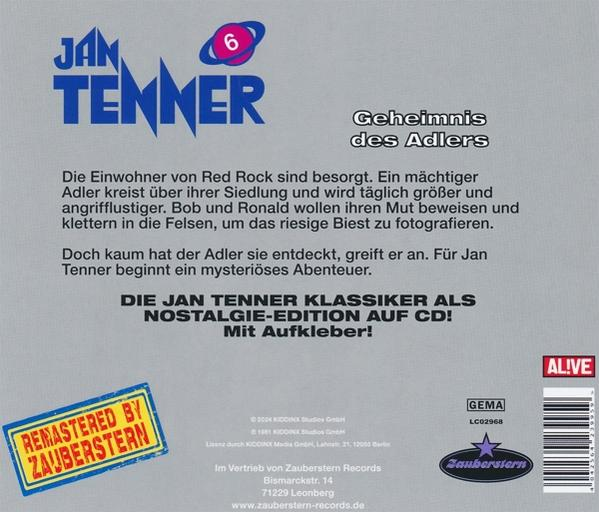 Die Rückseite einer CD-Hülle mit deutschem Text und einem blauen Banner.