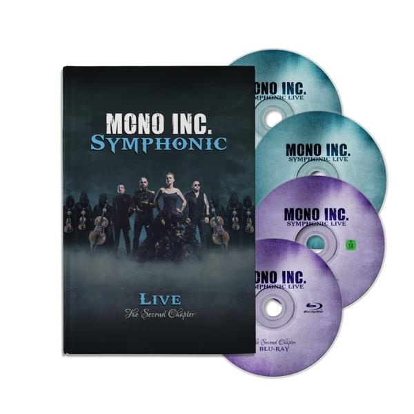 Boxset von MONO INC. SYMPHONIC mit Bandfoto und drei CDs.