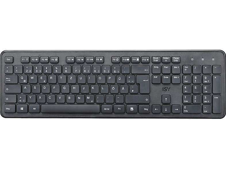 ISY IKE-6000 Tastatur, Kabellos, USB-A 2.4 GHz, qwertz, Schwarz