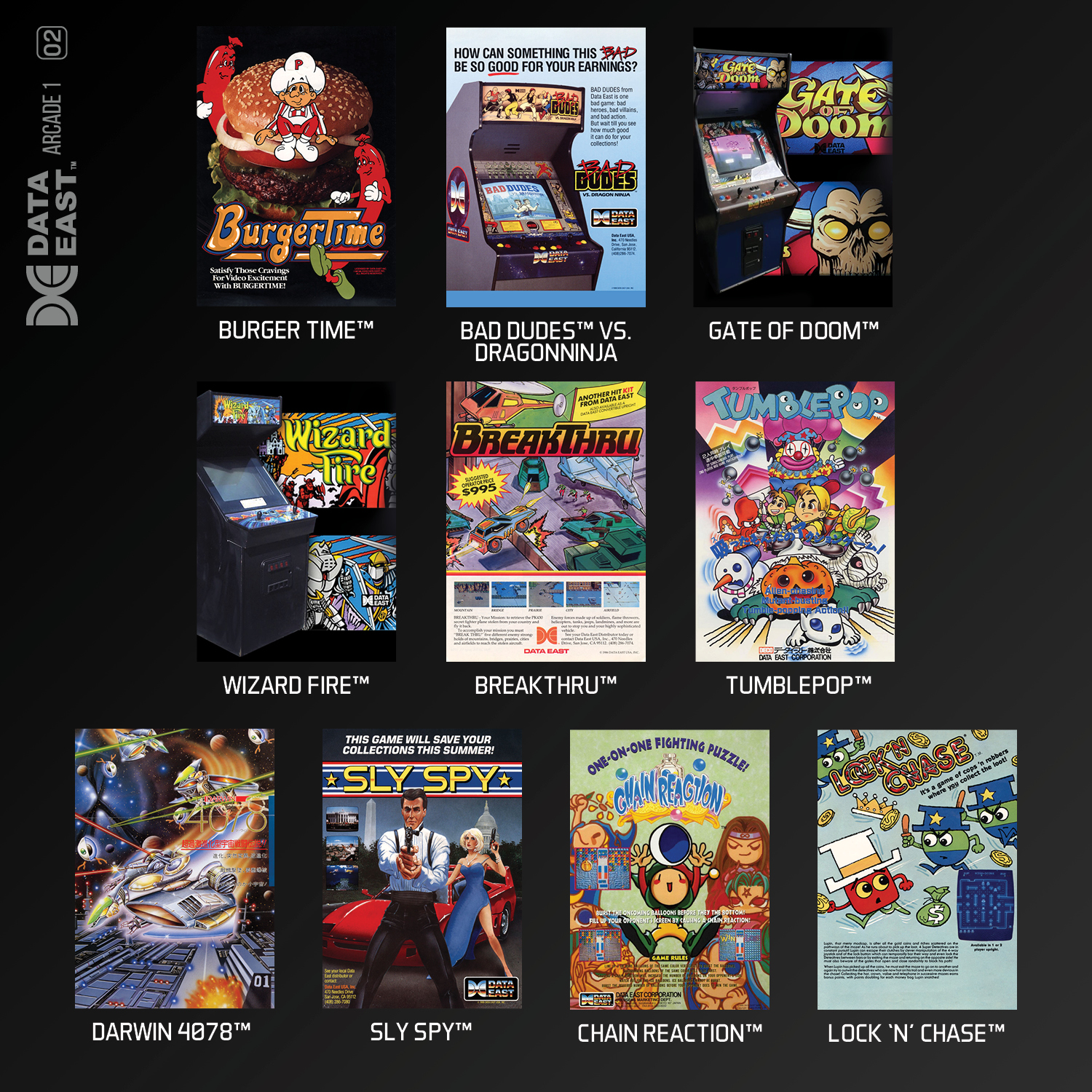 Zestaw gier Evercade Data East Arcade 1