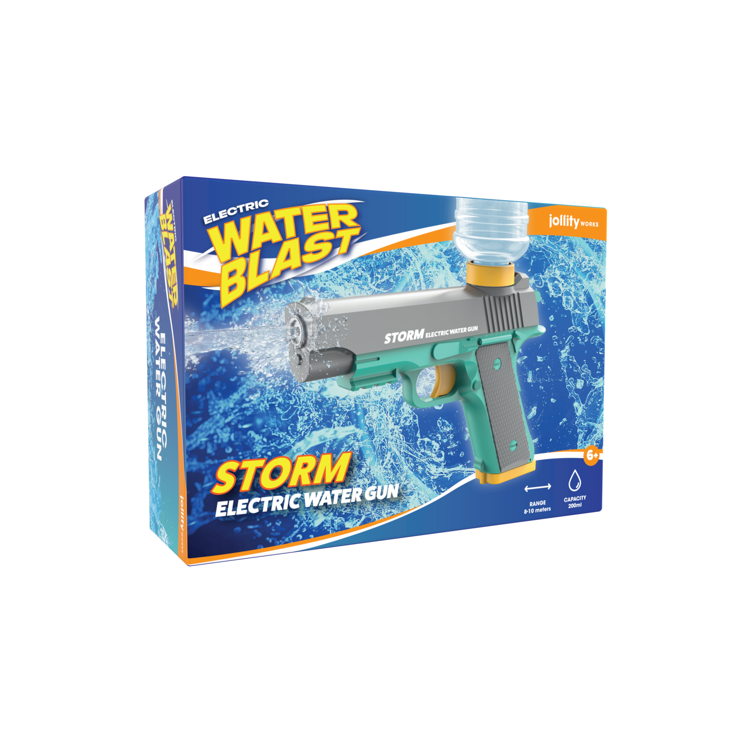 Waterpistool speelgoeddoos met een waterpistool. Electric Water Blast. Storm Electric water gun.