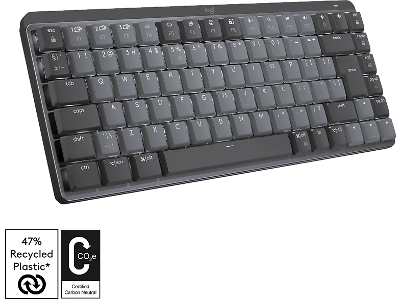 LOGITECH MX Mechanical Mini vezeték nélküli billentyűzet, tapintható halk kapcsoló, UK Angol (920-010779)