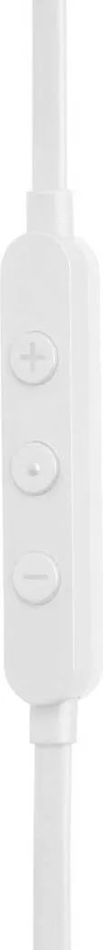 Panel de control blanco con tres botones: más, centro y menos.