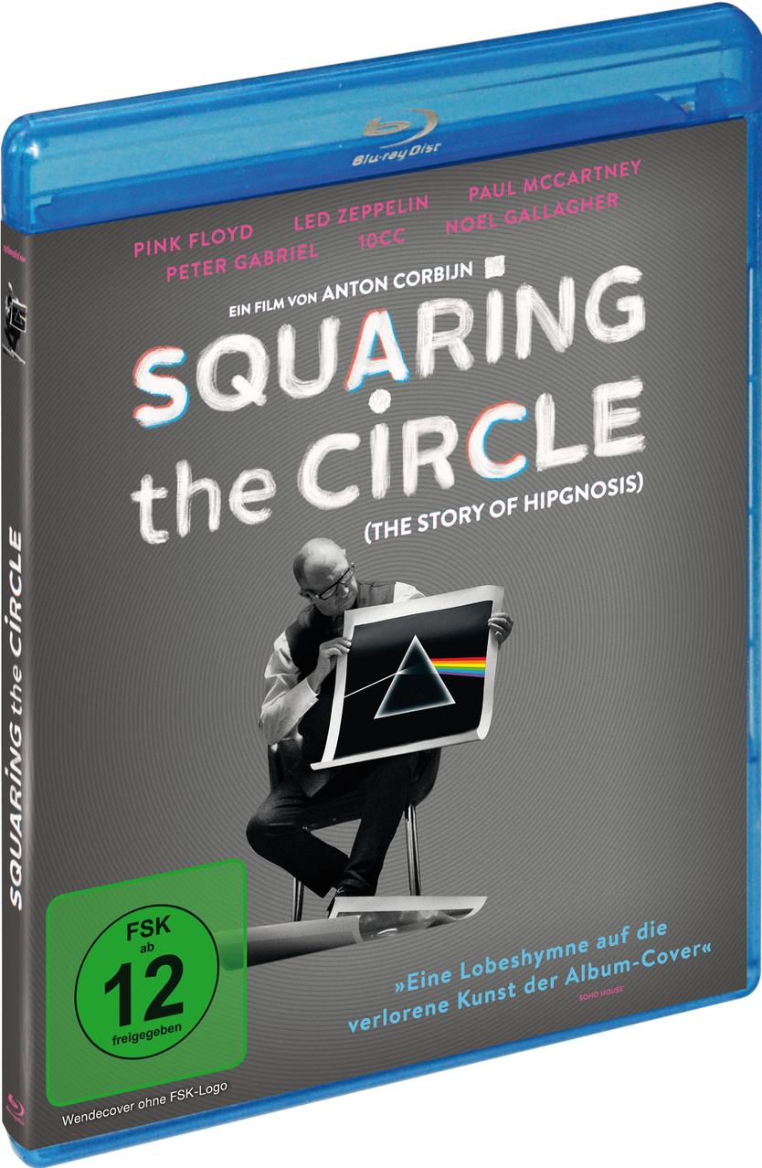 Blu-ray-Disc-Cover für den Film 'Squaring the Circle' mit einem Mann, der ein Poster hält.