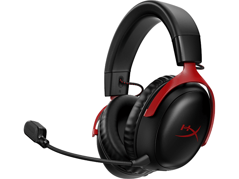 Auriculares gaming - HyperX Cloud III, Inalámbrico, Audio espacial DTS®, Compatible PS5, Nintendo Switch, Rojo