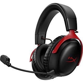 Auriculares gaming - HyperX Cloud III, Inalámbrico, Audio espacial DTS®, Compatible PS5, Nintendo Switch, Rojo