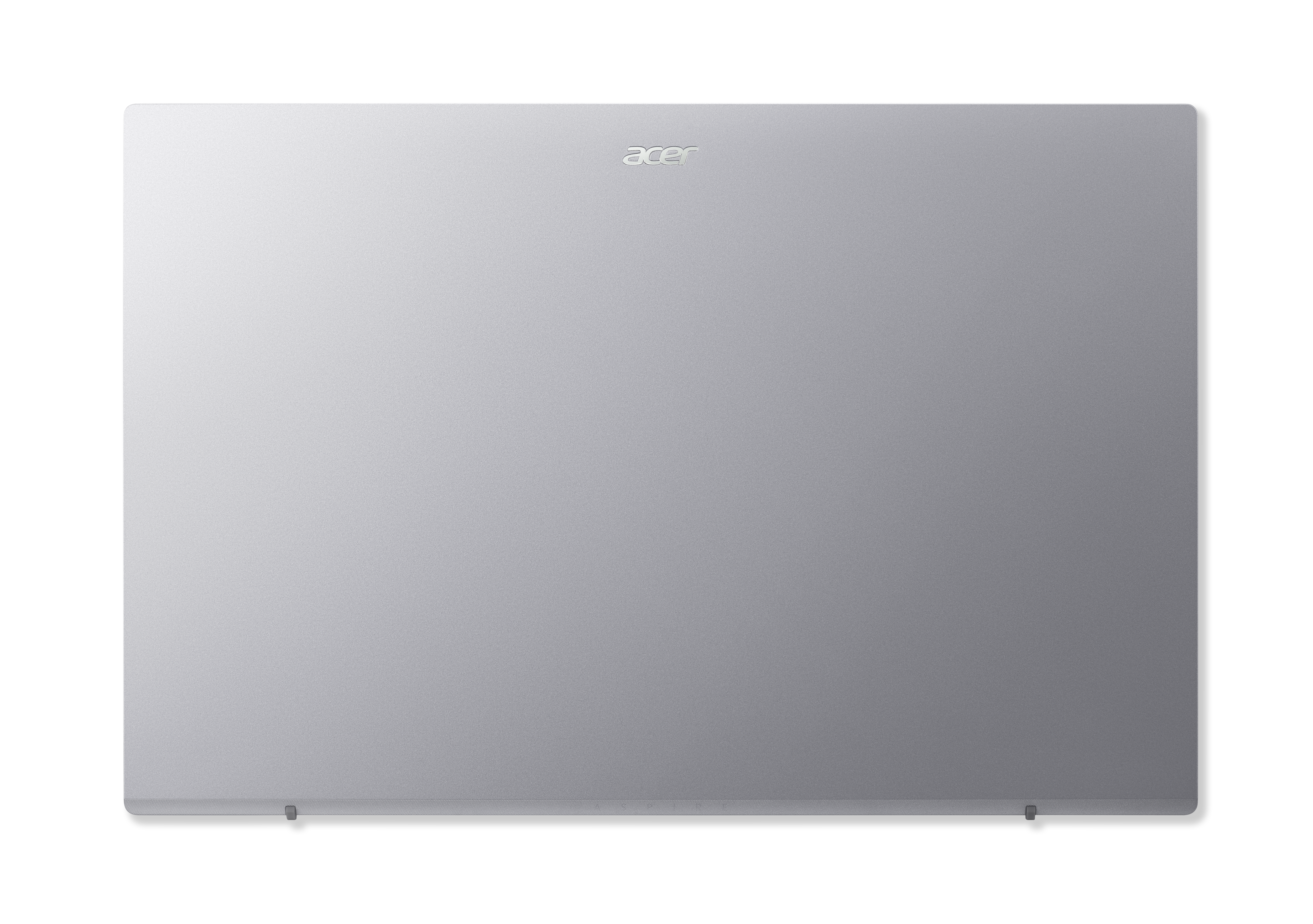 Una computadora portátil plateada con el logotipo de Acer en su cubierta.