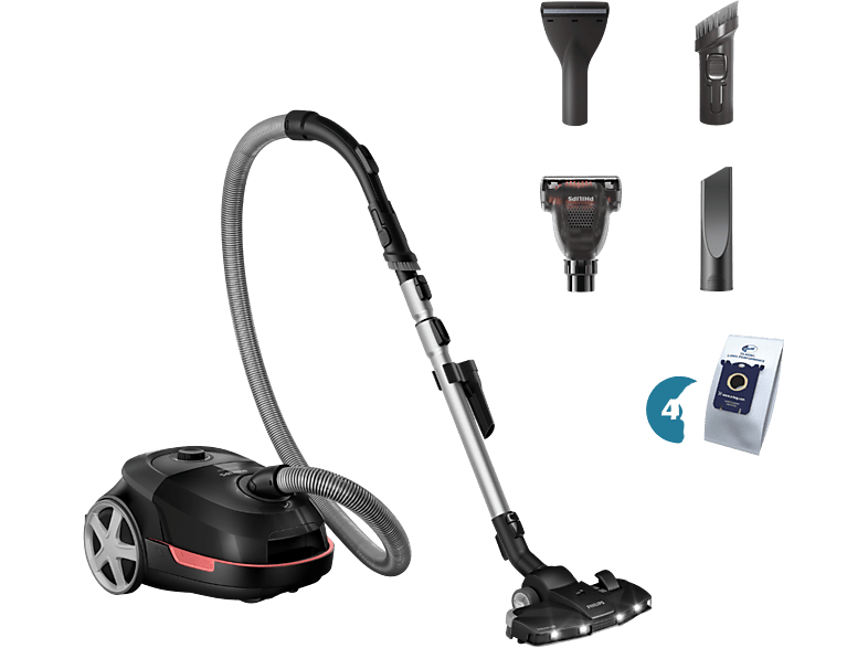 PHILIPS XD6142/12 Stofzuiger met zak Diep zwart