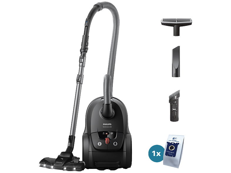 PHILIPS XD8122/10 Stofzuiger met zak Diep zwart