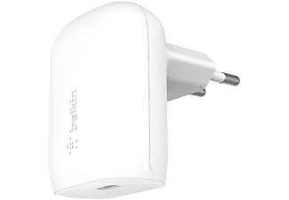 BELKIN BoostCharge 30W PD hálózati töltő USB-C csatlakozással, fehér (WCA005vfWH)