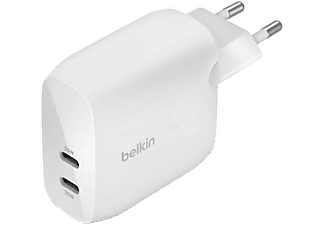 BELKIN Boost Charge Pro hálózati töltő kettős USB-C csatlakozással 60W, fehér (WCB010vfWH)