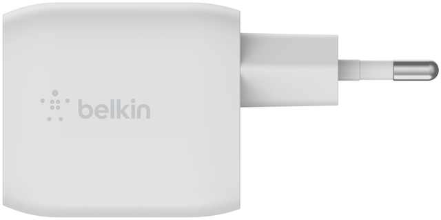 Fehér Belkin fali töltő, két tüskével.