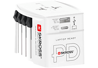 SKROSS MUV USB világutazó hálózati csatlakozó átalakító, 65W, USB-C kábellel (MUVUSB-PD65W)