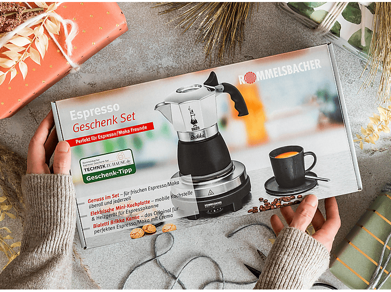 ROMMELSBACHER RK 505/K Espresso-Set Edelstahl/Schwarz