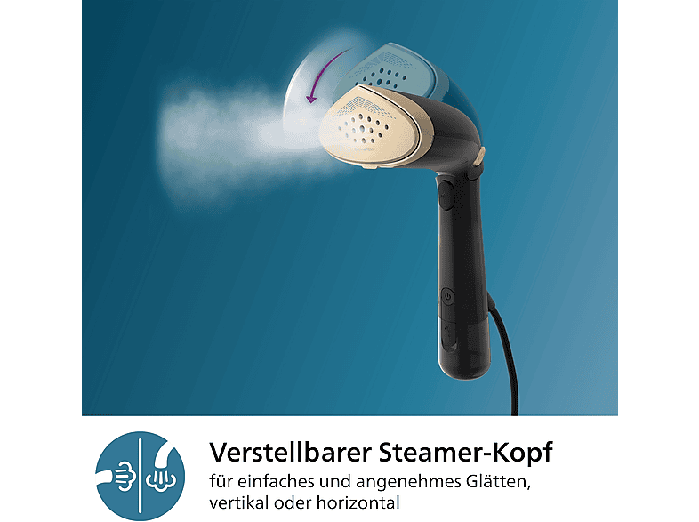 Philips STH7060/80 7000 Series Tragbarer Dampfglätter (1500 Watt, 200 ml Wassertank, Schwarz/Gold) — Foto 3 von 5