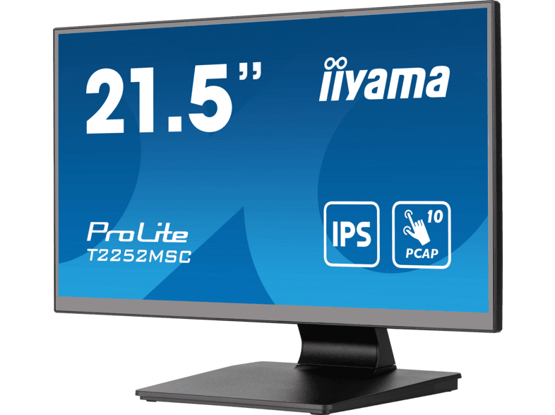 IIYAMA Prolite T2252MSC-B2 21,5 Zoll Touch Monitor for Business, Full-HD, 5 ms Reaktionszeit, 250 cd/m², 60 Hz, Schwarz — Foto 2 von 5