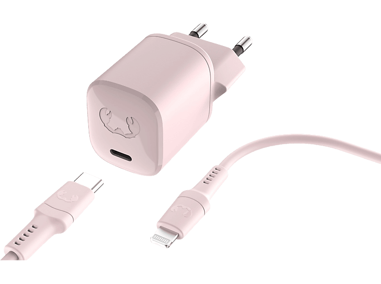 Fresh N Rebel Mini Netadapter Usb-c Pd 20 W Met Apple Lightning Kabel Smoke Pink (2wcl20sp)