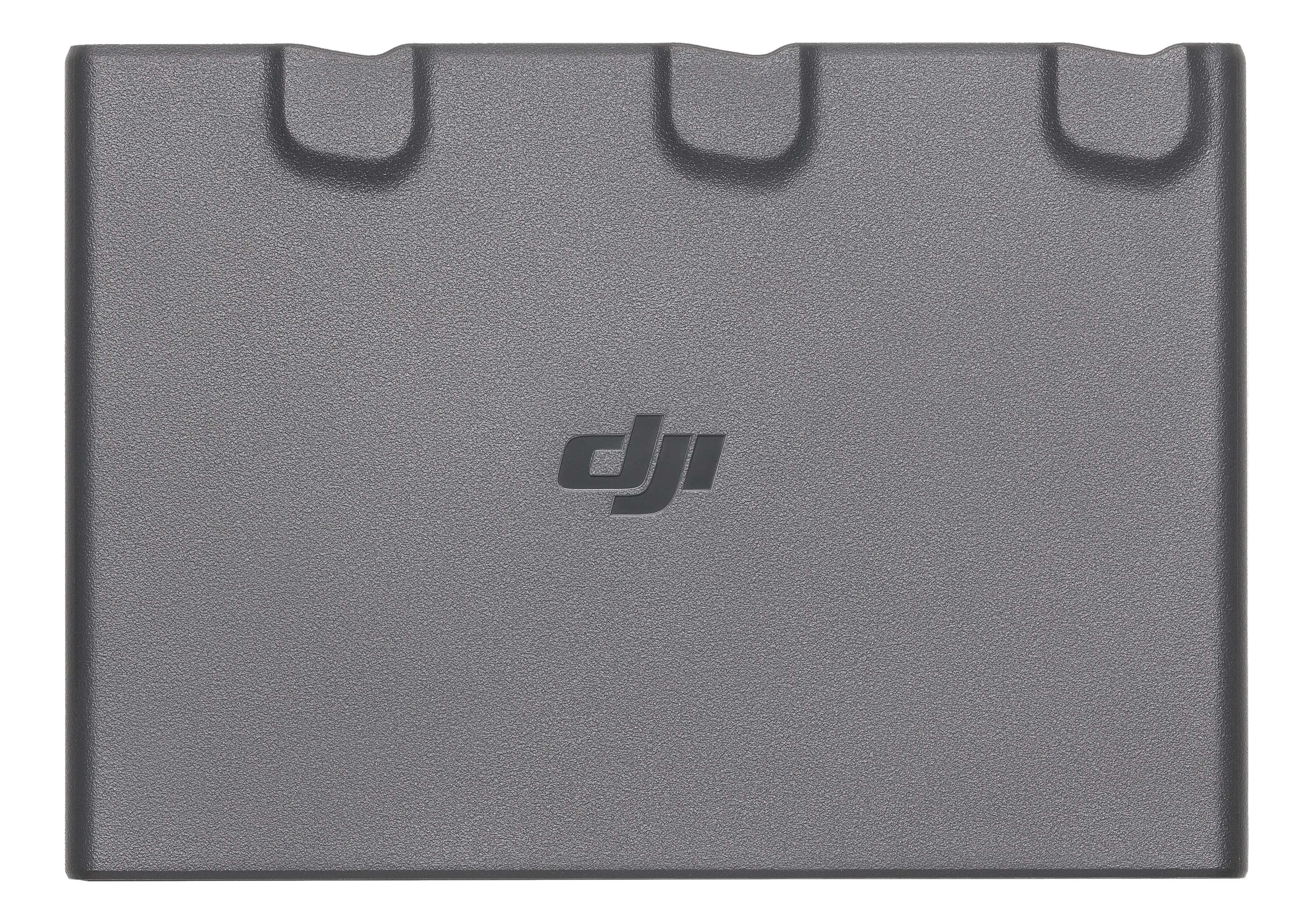 Eine graue Box mit dem DJI-Logo darauf. Der Hintergrund ist weiß.