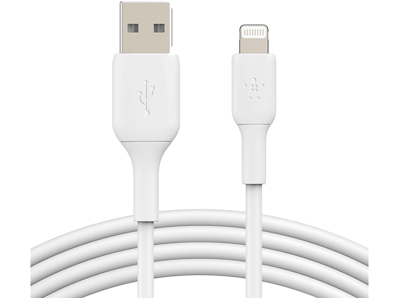 BELKIN Boost Charge lightning-USB-A kábel, 2M, fehér (CAA001bt2MWH)