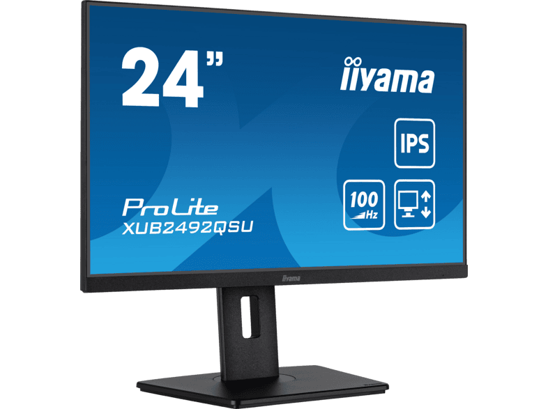 IIYAMA Prolite XUB2492QSU-B1 23,8 Zoll Monitor for Business, WQHD, 0,5 Reaktionszeit, 300 cd/m², 100 Hz, Schwarz — Foto 2 von 5
