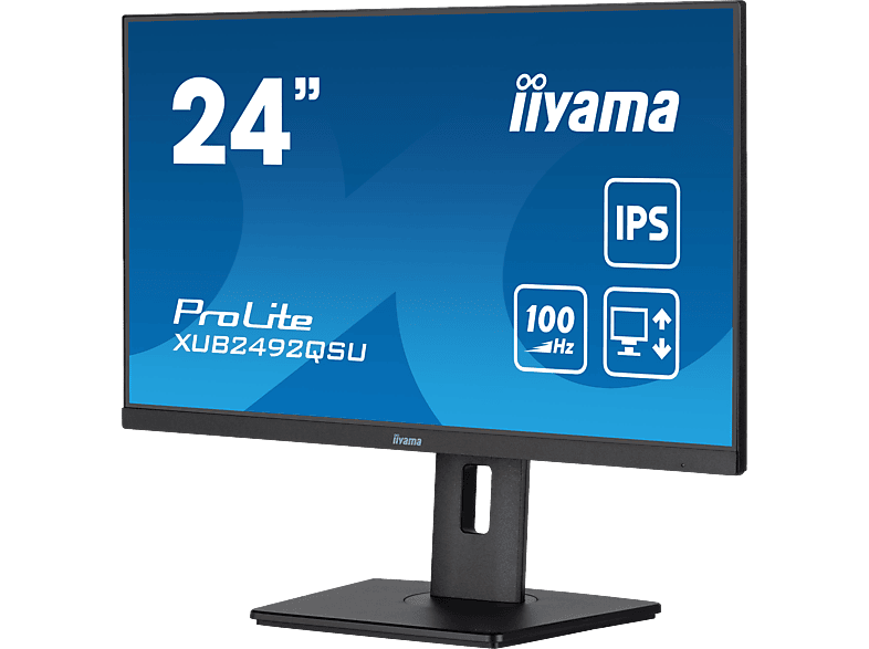IIYAMA Prolite XUB2492QSU-B1 23,8 Zoll Monitor for Business, WQHD, 0,5 Reaktionszeit, 300 cd/m², 100 Hz, Schwarz — Foto 3 von 5