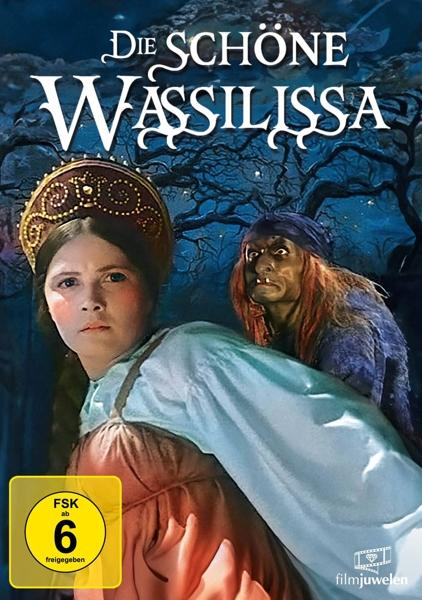 DVD-Cover des Films 'Die schöne Wassilissa', ein Mädchen und eine Hexe.