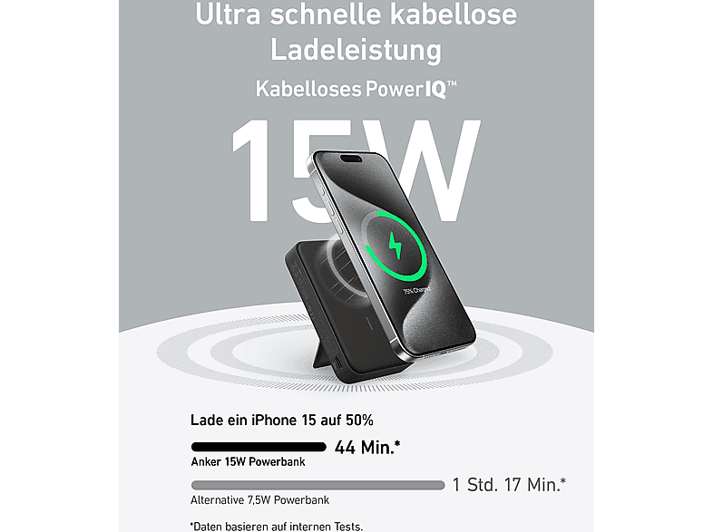 Anker MagGo Powerbank, 10.000 mAh, Schwarz — Foto 4 von 5
