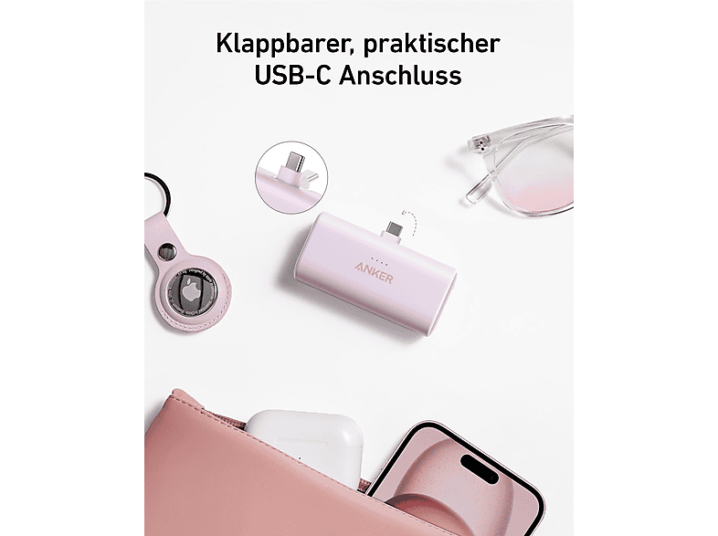 Anker Nano Powerbank, 5000 mAh, USB-C, Schwarz — Foto 5 von 5