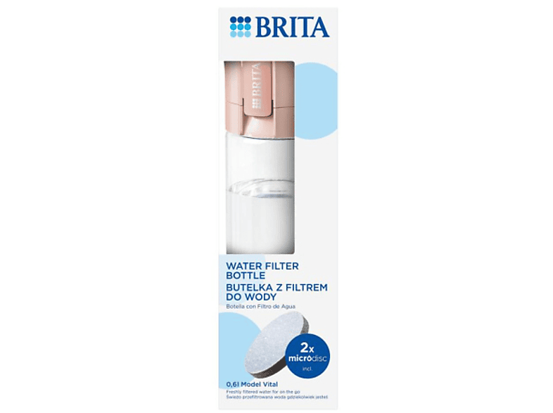 Butelka filtrująca BRITA Vital Różowy + 2 filtry MicroDisc – zdjęcie 3