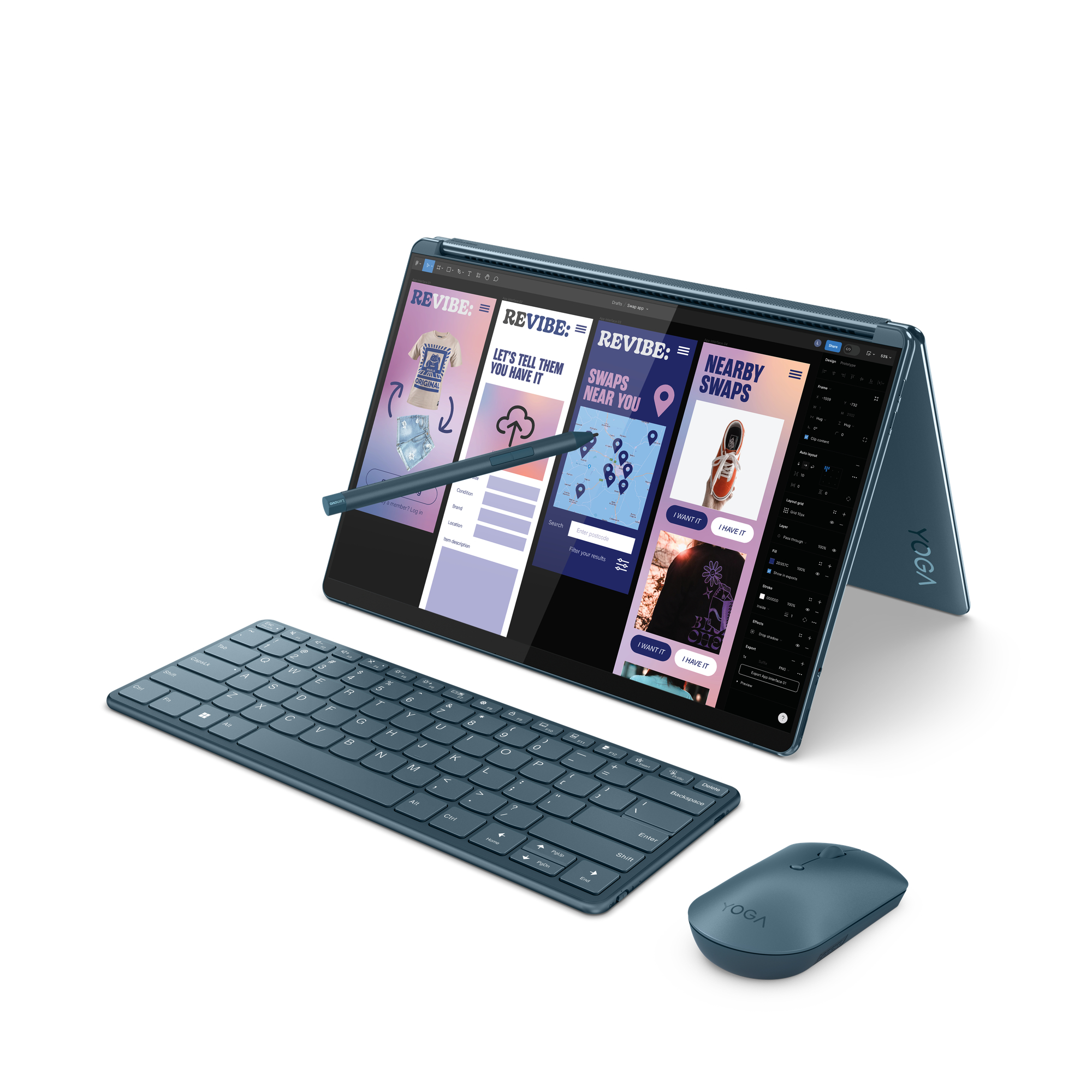 LENOVO Yoga Book 9i, Inkl. Lenovo Digital Pen 3, Bluetooth-Tastatur, Lenovo  600 Bluetooth Silent Mouse und Folio Schutzhlle mit Standfu | 13,6 Zoll -  Intel Core Ultra 7 155U - 16 GB -