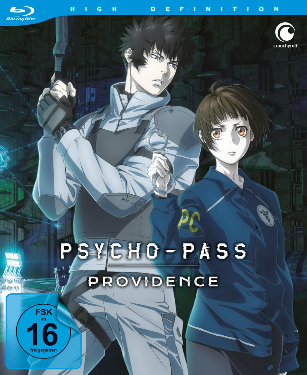 Anime-Cover. Zwei Charaktere, einer hält eine Waffe. Titel: Psycho-Pass.
