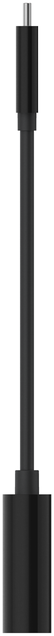 Fekete adapter USB-C csatlakozóval felül és szélesebb alappal, valószínűleg töltéshez.