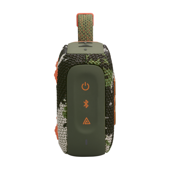 Altavoz de camuflaje con botones y asa.