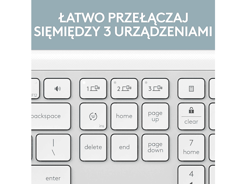 Zestaw klawiatura+mysz LOGITECH Signature Slim Combo MK950 Biały – zdjęcie 3