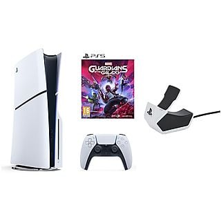 Konsola SONY PlayStation 5 Slim 1TB D Chassis + Marvel's Guardians of the Galaxy + Stacja ładująca POWERA Solo