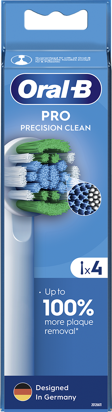 Oral-B Pro Precision Clean fogkefefejek kék-fehér csomagolásban.
