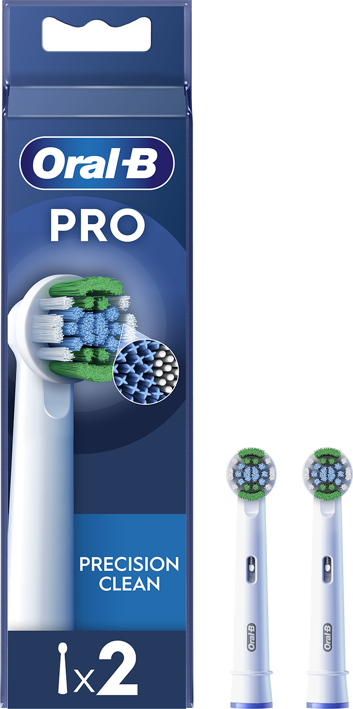 Oral-B Pro precision clean fogkefe fej csomagolása, két fej látható.