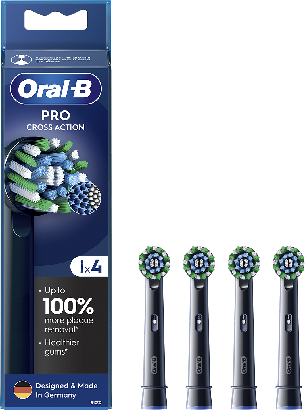 Oral-B Pro Cross Action fogkefe fejek egy dobozban, négy cserélhető fejjel.