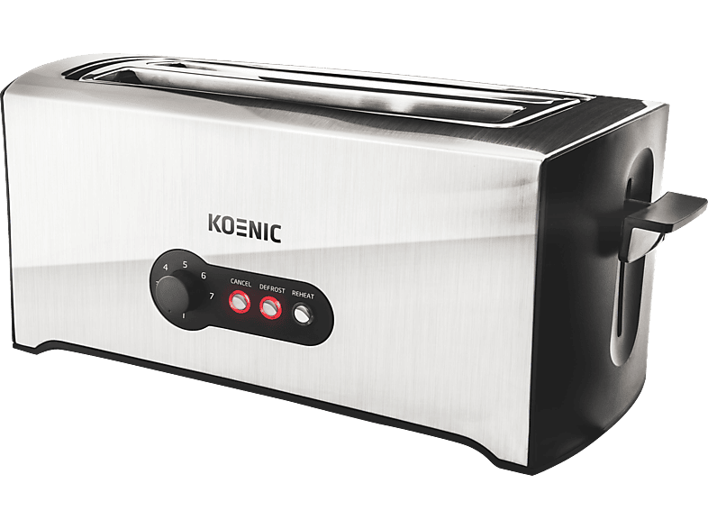KOENIC KTO 4331 M Toaster Silber/Schwarz (1600 Watt, Schlitze: 2)
