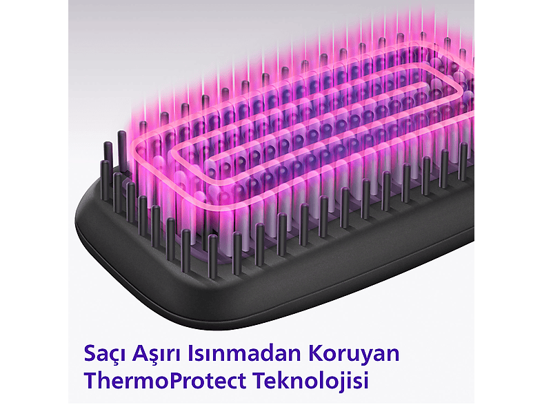 PHILIPS BHH880/00 Geniş Fırça Alanı, Turmalin Seramik Kaplama, 2 Sıcaklık Ayarı Düzleştirici Tarak_2