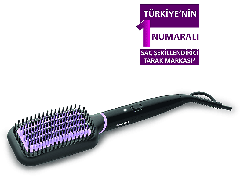 PHILIPS BHH880/00 Geniş Fırça Alanı, Turmalin Seramik Kaplama, 2 Sıcaklık Ayarı Düzleştirici Tarak_0