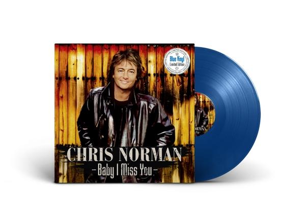 Eine blaue Schallplatte mit einem Chris Norman Albumcover.