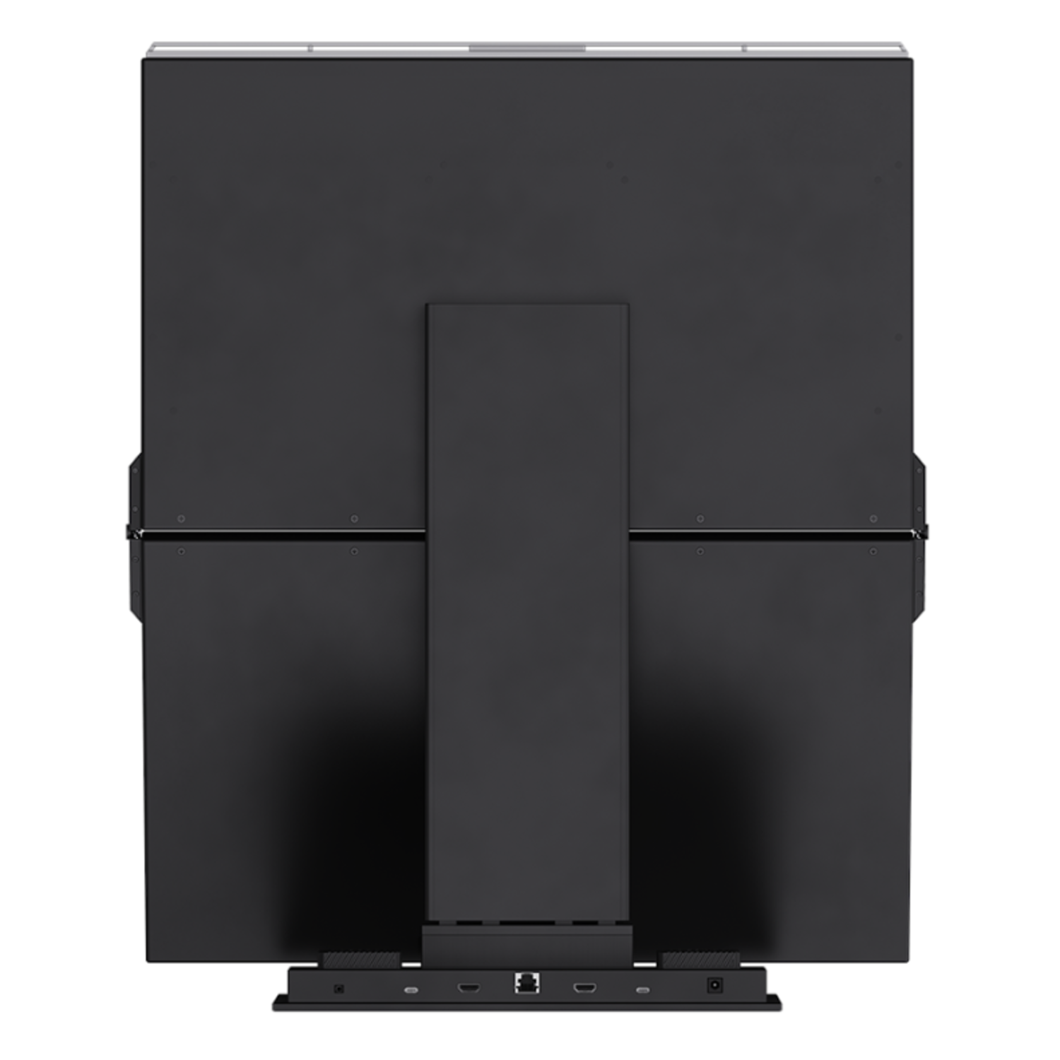 A large black display with various input ports.