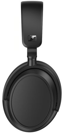 Fekete Sennheiser fejhallgató, felülnézet, fehér háttérrel izolálva.