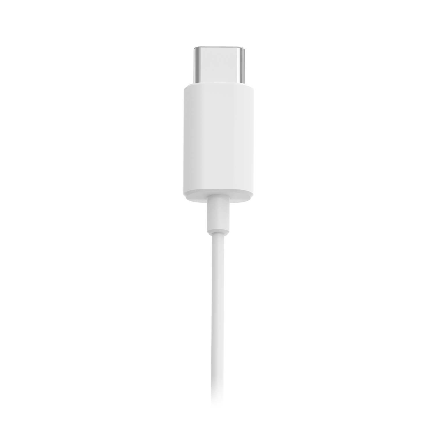 White USB-C cable, isolated against a white background.