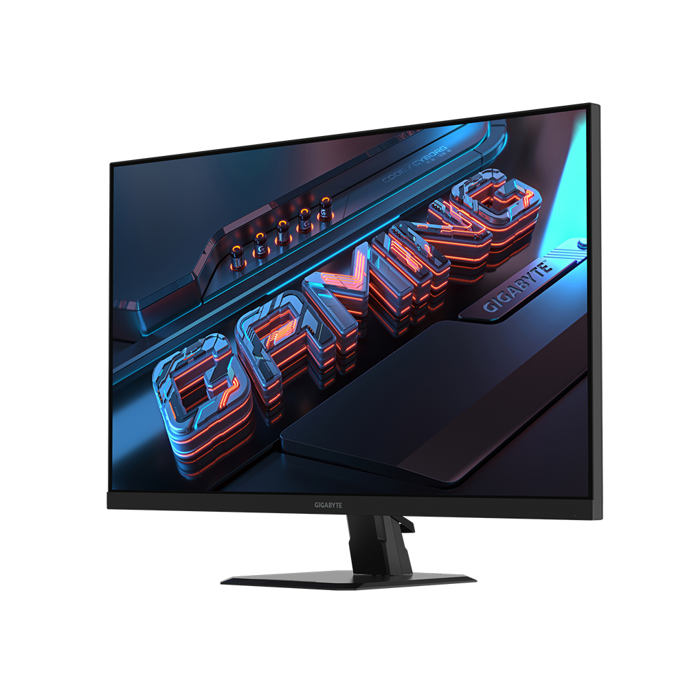 Gaming-Monitor mit neonbeleuchtetem "GAMING" und futuristischem Design.