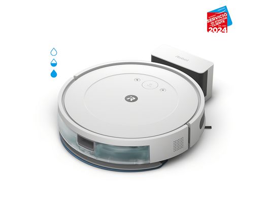 Robot friegasuelos - iRobot Roomba Combo Essential, 2 en 1, Aspirador, Autonomía 160 min, 3 niveles limpieza, App, Control por voz, Blanco