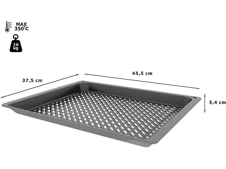 Siemens HZ629070 Air Fry & Grillblech 34 x 455 x 375mm spülmaschinengeeignet; Zubehör — Foto 2 von 4