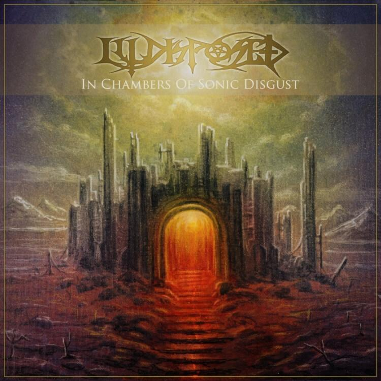 Albumcover für In Chambers of Sonic Disgust von Withered, mit einer Fantasieszene.